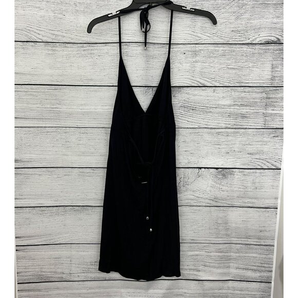 A. Che Black Sleeveless V-Neck Mini Dress With Tie-Back Straps, Size Large - Picture 4 of 4